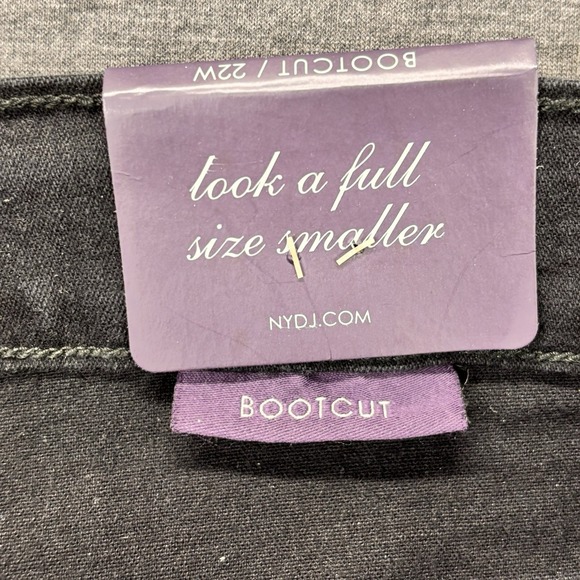 NYDJ Bootcut Jeans Womens 22W (42x33) Black Wide Leg Stretch Plus USA Made NEW - Picture 12 of 16